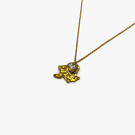 Diamond Heart Necklace Gold