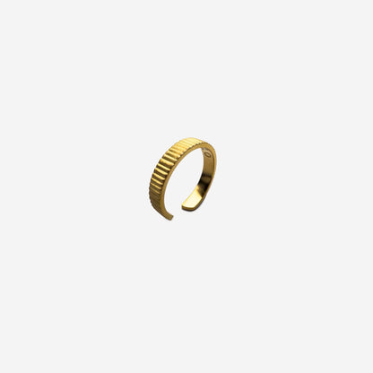 Ribbed Minimal Ring Gold - Velvilo
