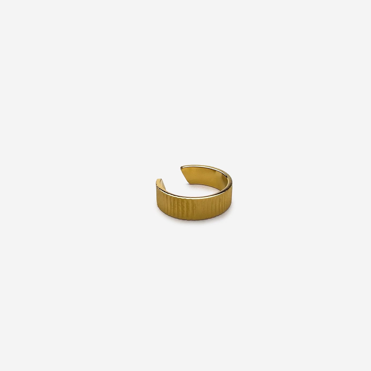 Ribbed Men's Ring Gold - Velvilo