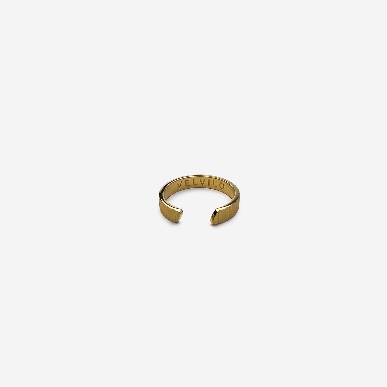 Ribbed Minimal Ring Gold - Velvilo
