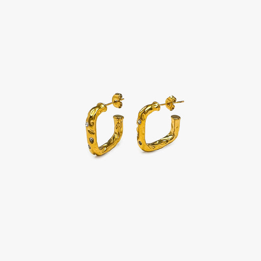 Square Hoops Gold